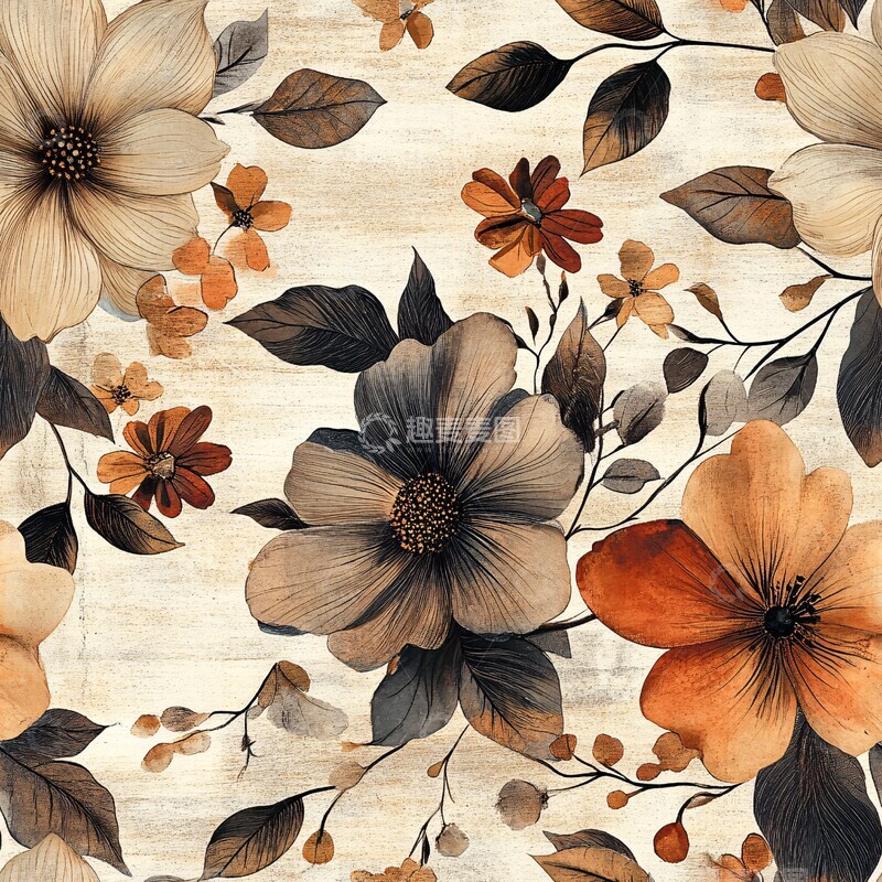 高清大图下载【趣麦麦图】花卉图案纹样3