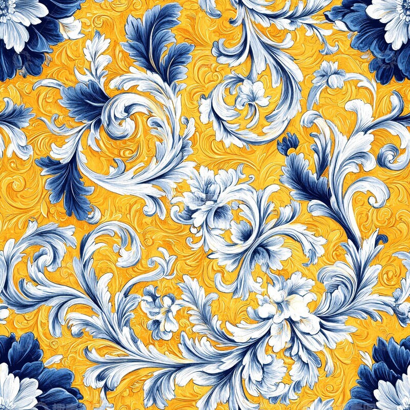 高清大图下载【趣麦麦图】黄金花卉纹样1