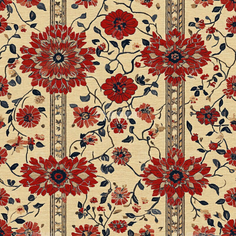 高清大图下载【趣麦麦图】红花朵藤地毯3