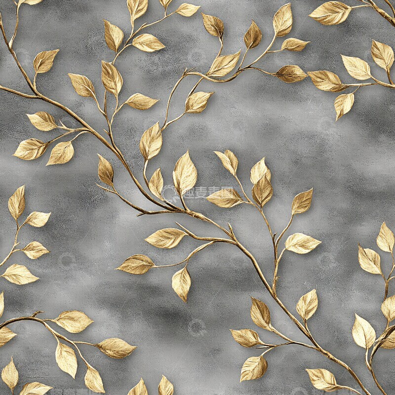 高清大图下载【趣麦麦图】灰背景金藤纹设计3