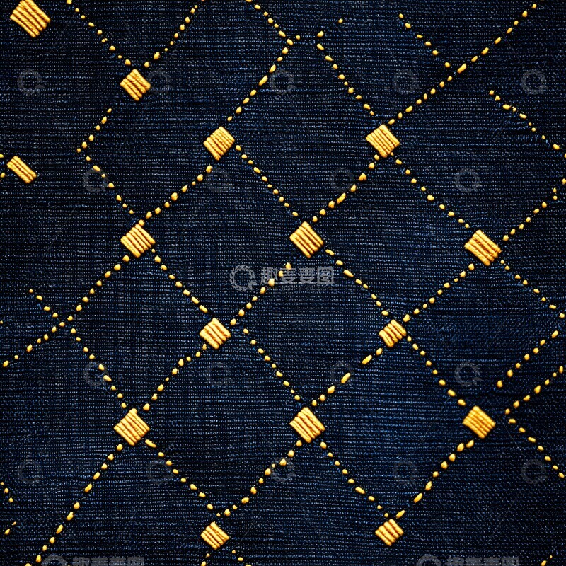 高清大图下载【趣麦麦图】深蓝底黄钻纹布料2