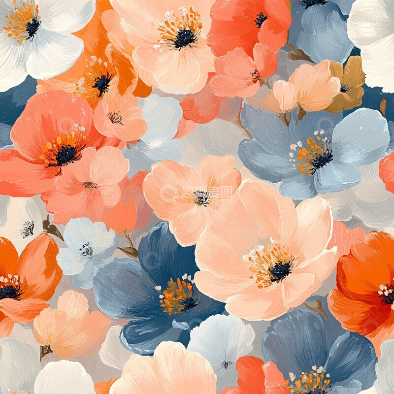 高清大图下载【趣麦麦图】柔和花朵图案2