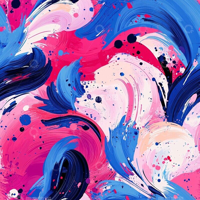 高清大图下载【趣麦麦图】粉色蓝色花纹图案2