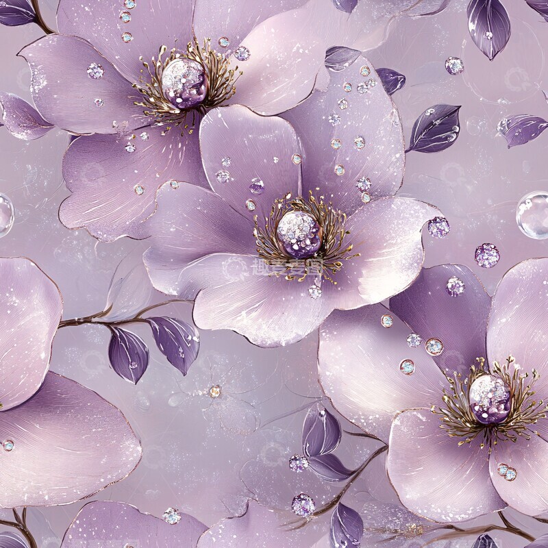 高清大图下载【趣麦麦图】薰衣草晶莹花饰2
