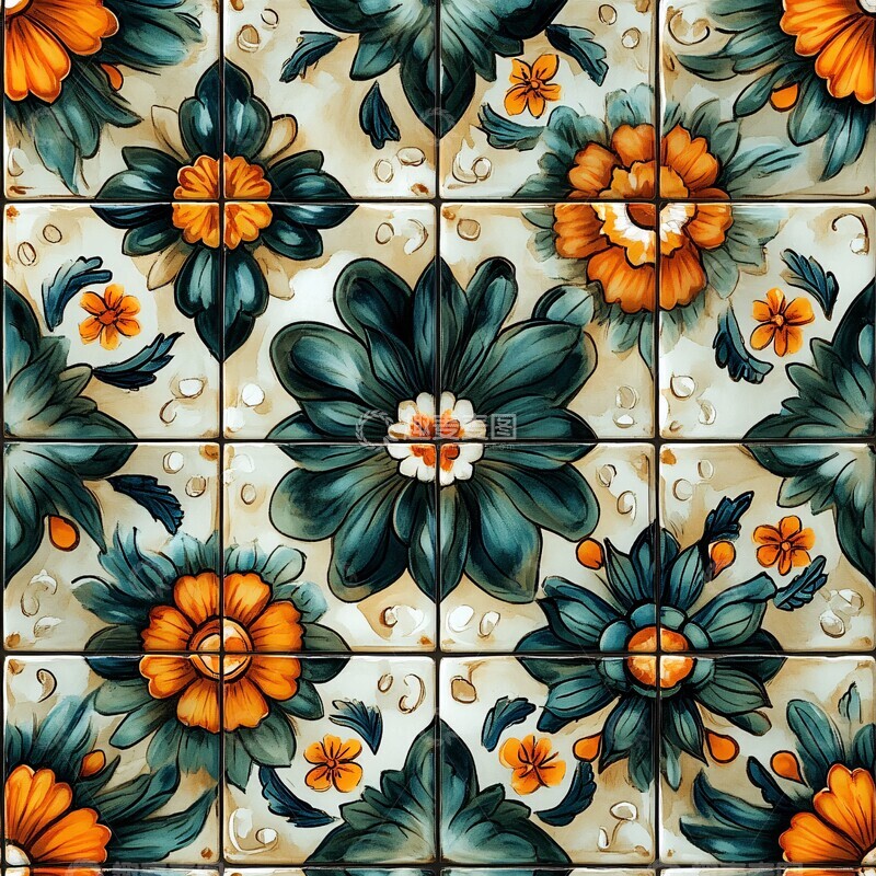 高清大图下载【趣麦麦图】几何花卉图案2