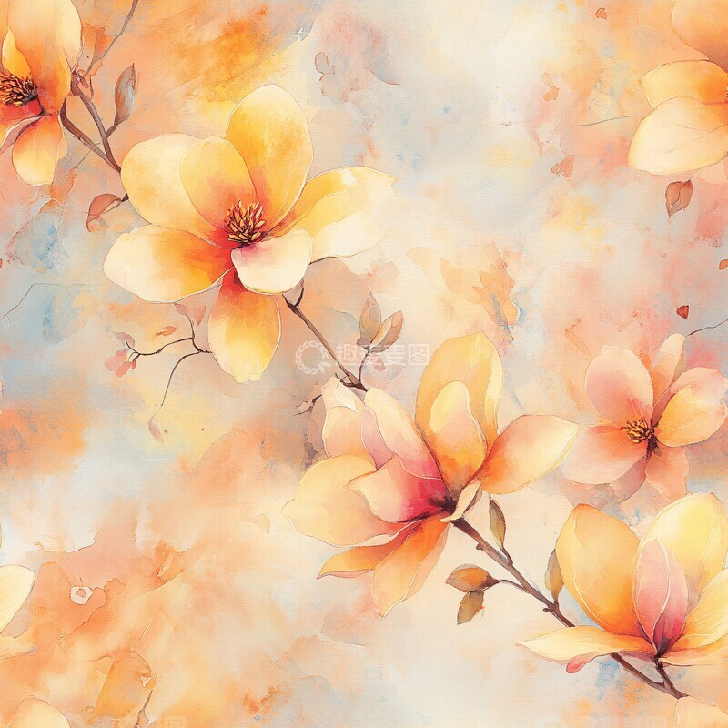 高清大图下载【趣麦麦图】玉兰花开玉兰花开水彩