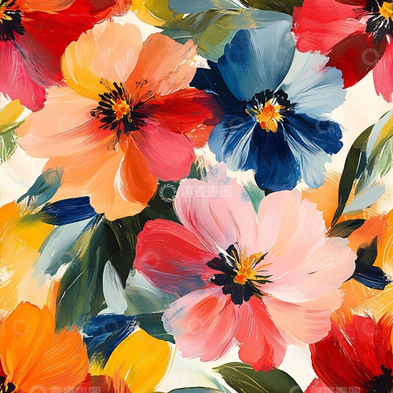 高清大图下载【趣麦麦图】水彩花卉大绽放3