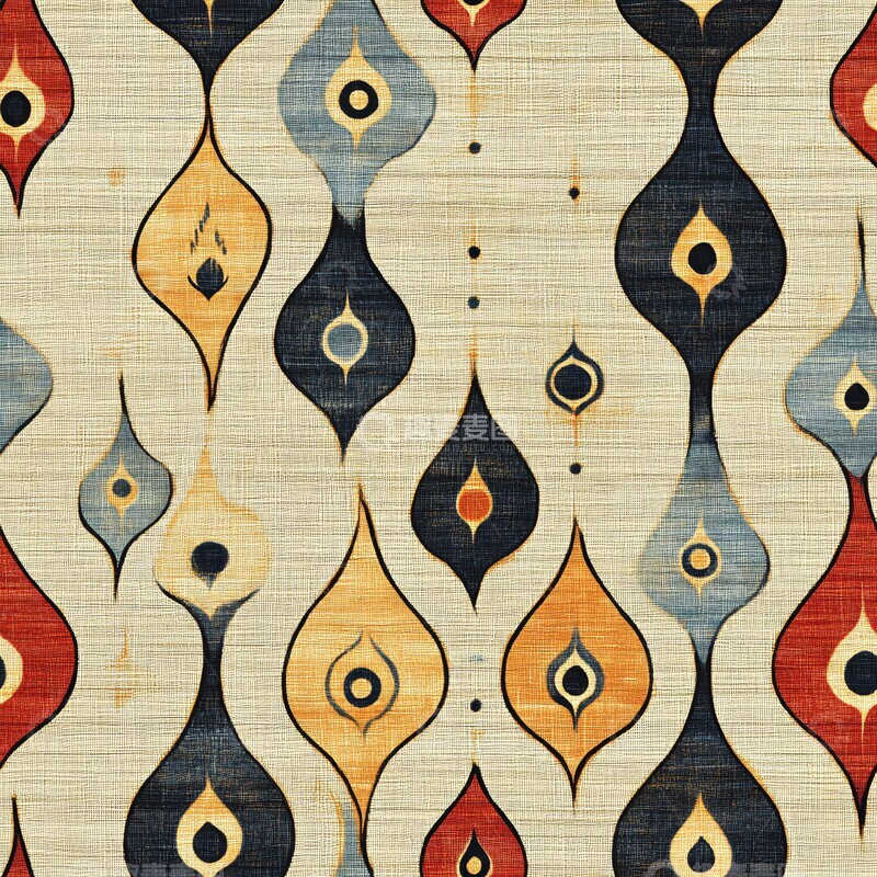 高清大图下载【趣麦麦图】伊卡特几何图案2