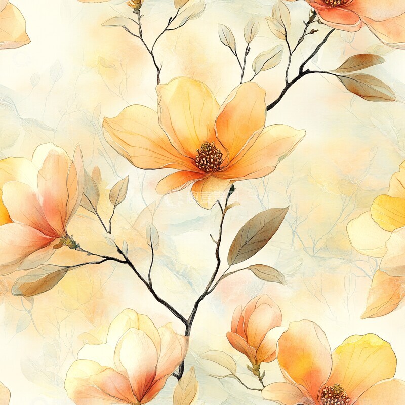 高清大图下载【趣麦麦图】玉兰花开玉兰花开水彩1