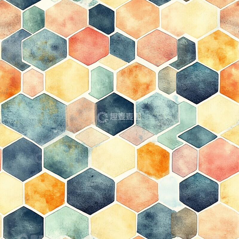 高清大图下载【趣麦麦图】蜂巢几何纹样3