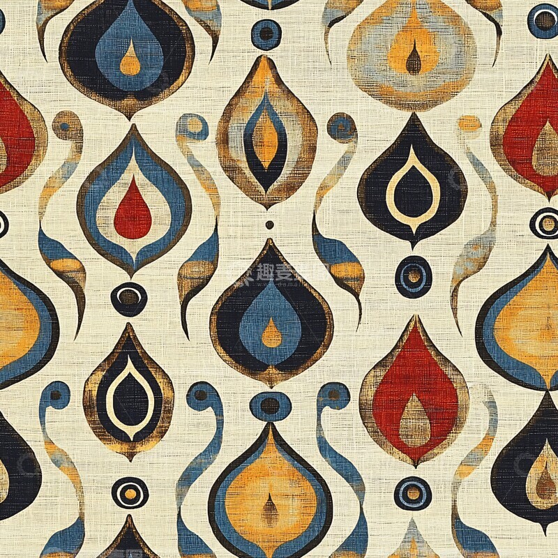 高清大图下载【趣麦麦图】伊卡特几何图案