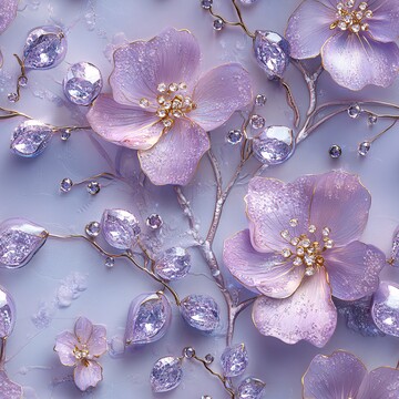 薰衣草晶莹花饰1