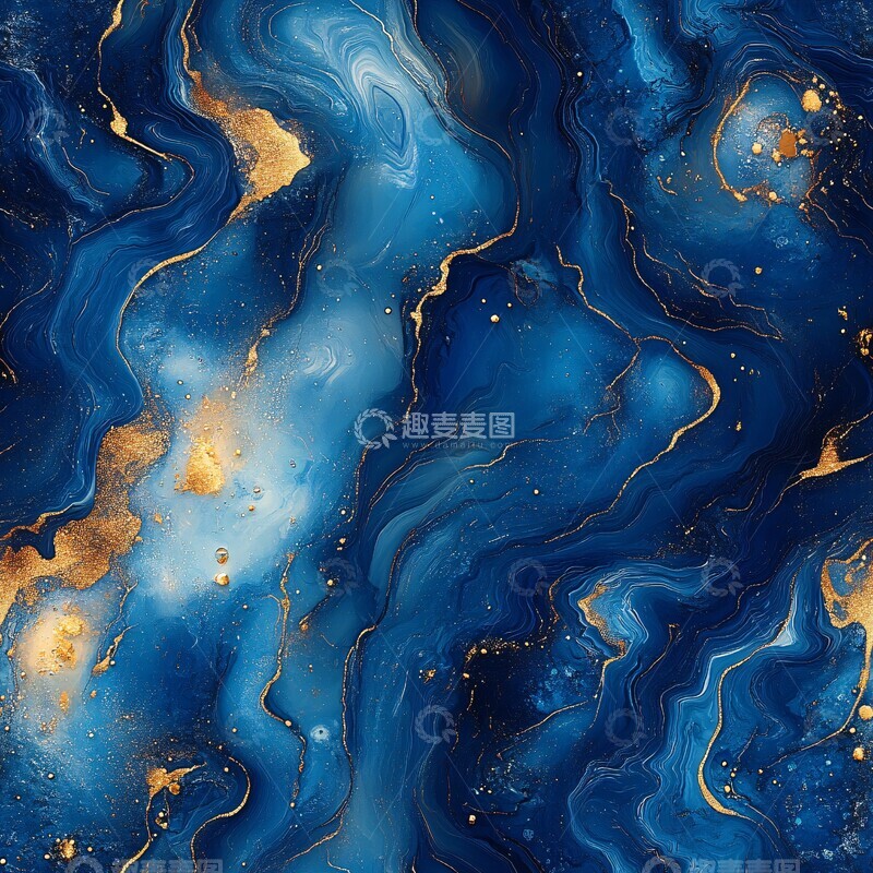 高清大图下载【趣麦麦图】青金交织金色点缀1