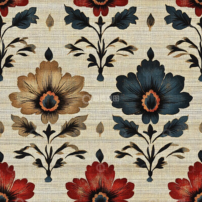 高清大图下载【趣麦麦图】花卉几何背景2