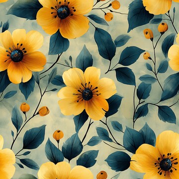 黄色花朵纹样