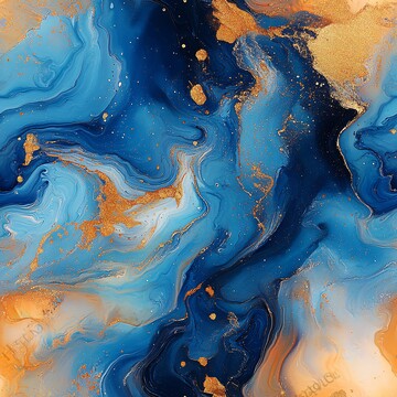 蓝色流体形态画2