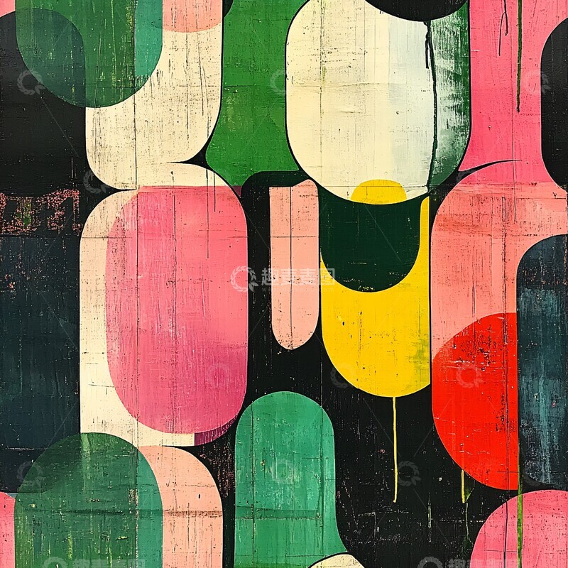 高清大图下载【趣麦麦图】绿粉交织的图案3