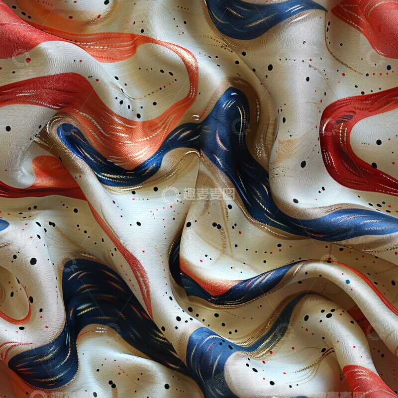 高清大图下载【趣麦麦图】红白蓝抽象布纹1