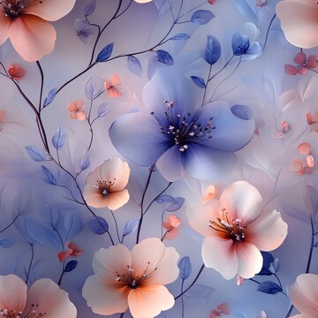 粉色花朵与蝴蝶1