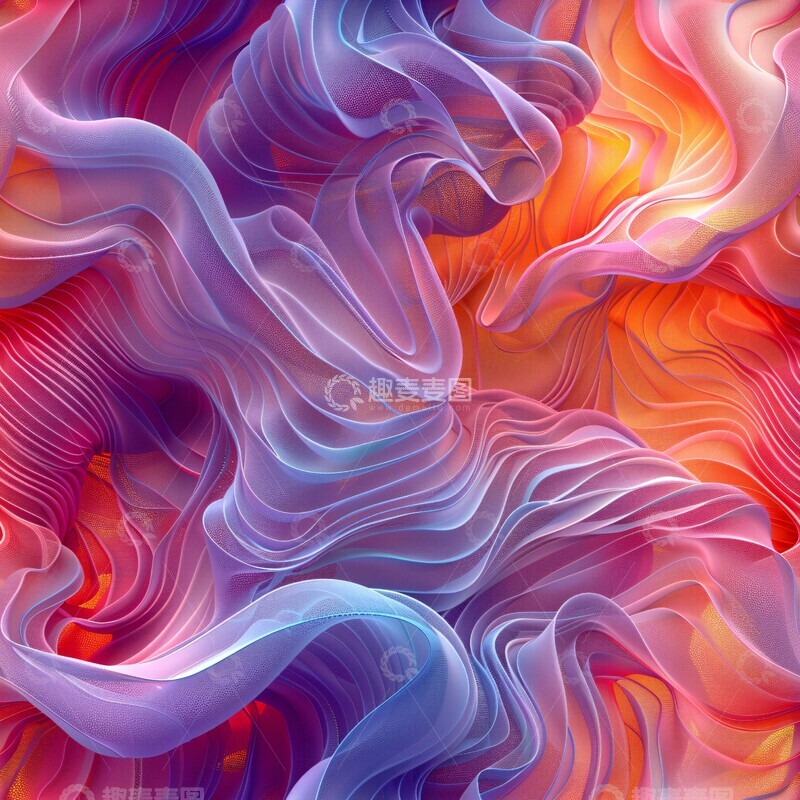 高清大图下载【趣麦麦图】粉彩波纹背景2