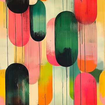 绿粉交织的图案