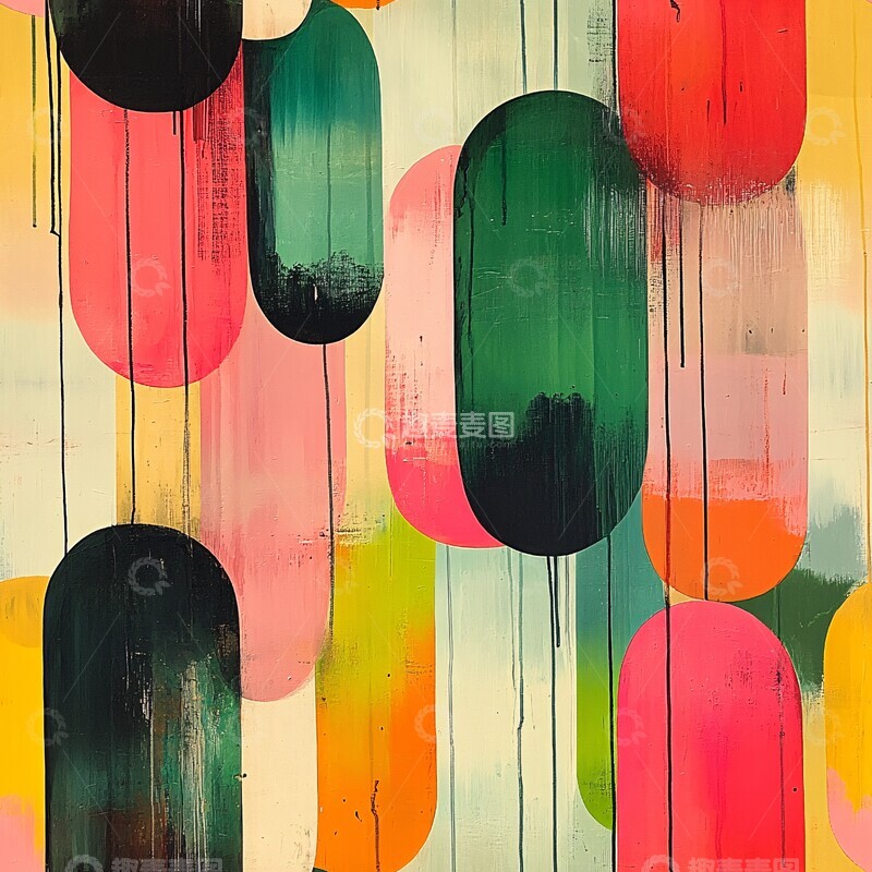 高清大图下载【趣麦麦图】绿粉交织的图案