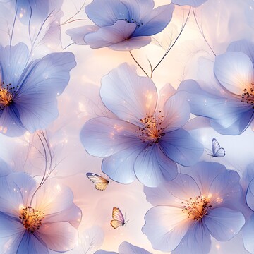 粉色花朵与蝴蝶2