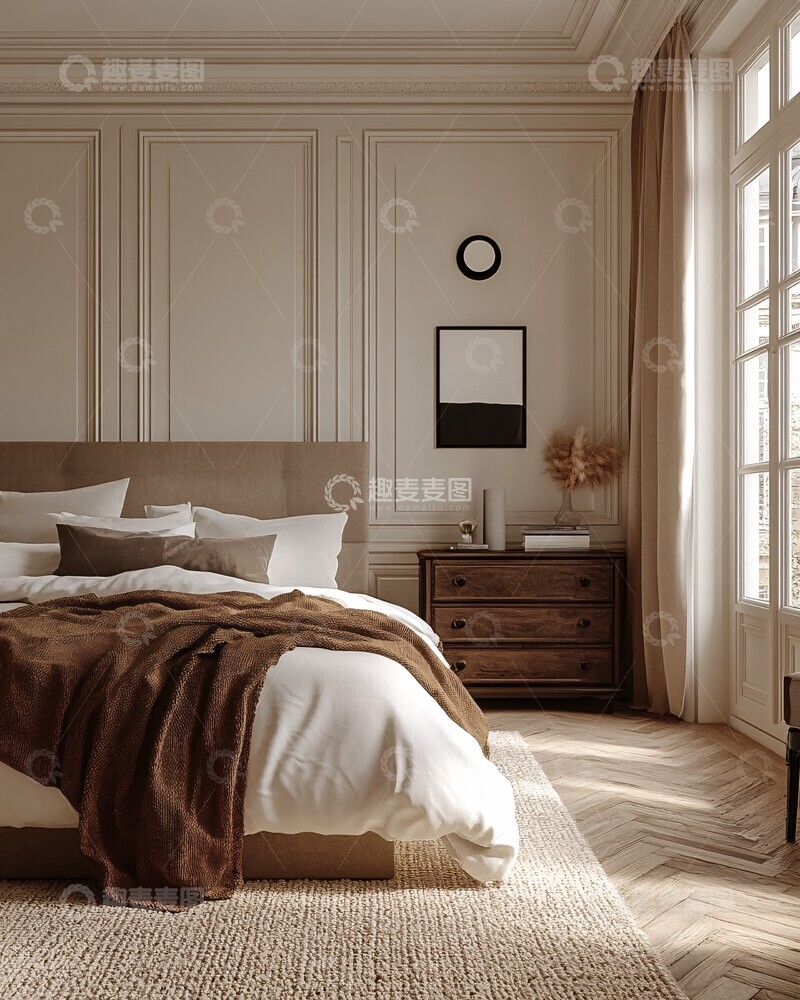 高清大图下载【趣麦麦图】黑白简约卧室设计2