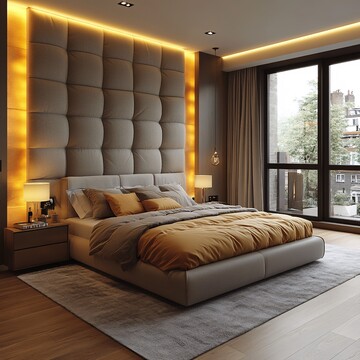 软包墙卧室现代卧室软包1