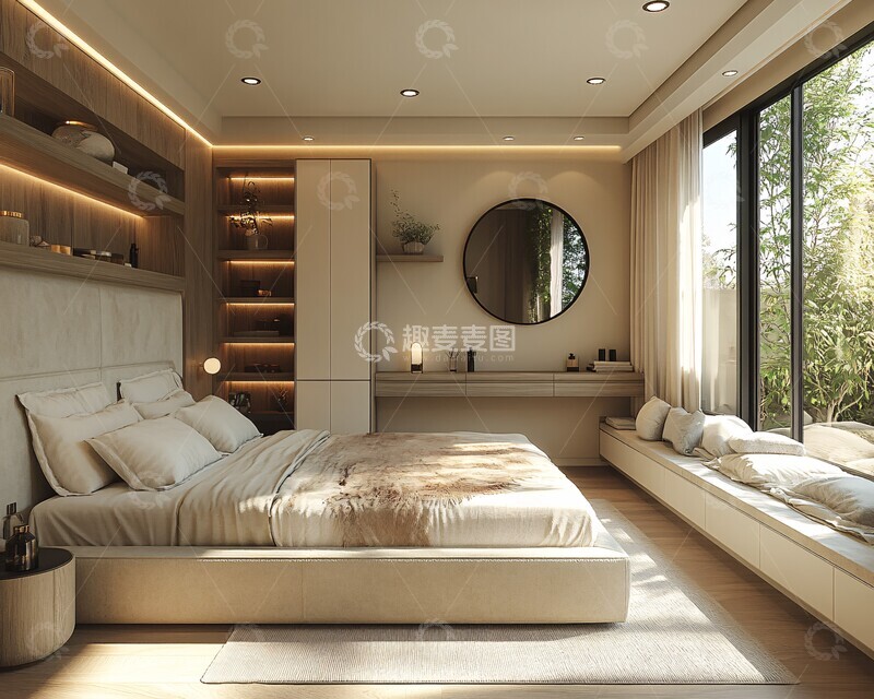 高清大图下载【趣麦麦图】白色主卧梳妆台2