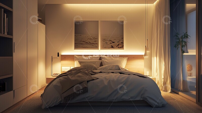 高清大图下载【趣麦麦图】北欧卧室灯具布局