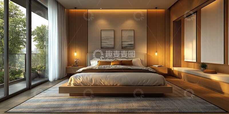 高清大图下载【趣麦麦图】白色床铺简约卧室10