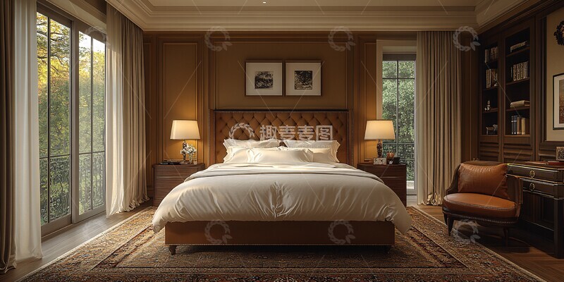 高清大图下载【趣麦麦图】白色床铺简约卧室11