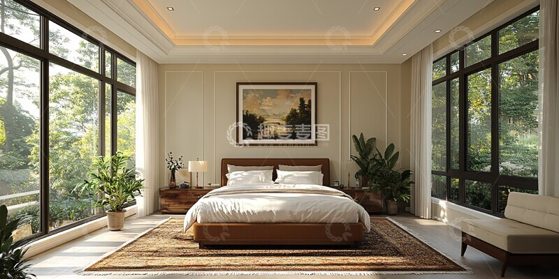 高清大图下载【趣麦麦图】白色床铺简约卧室8