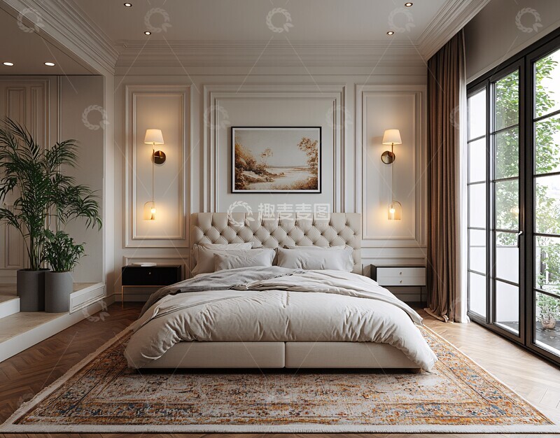 高清大图下载【趣麦麦图】灰黑配色现代卧室