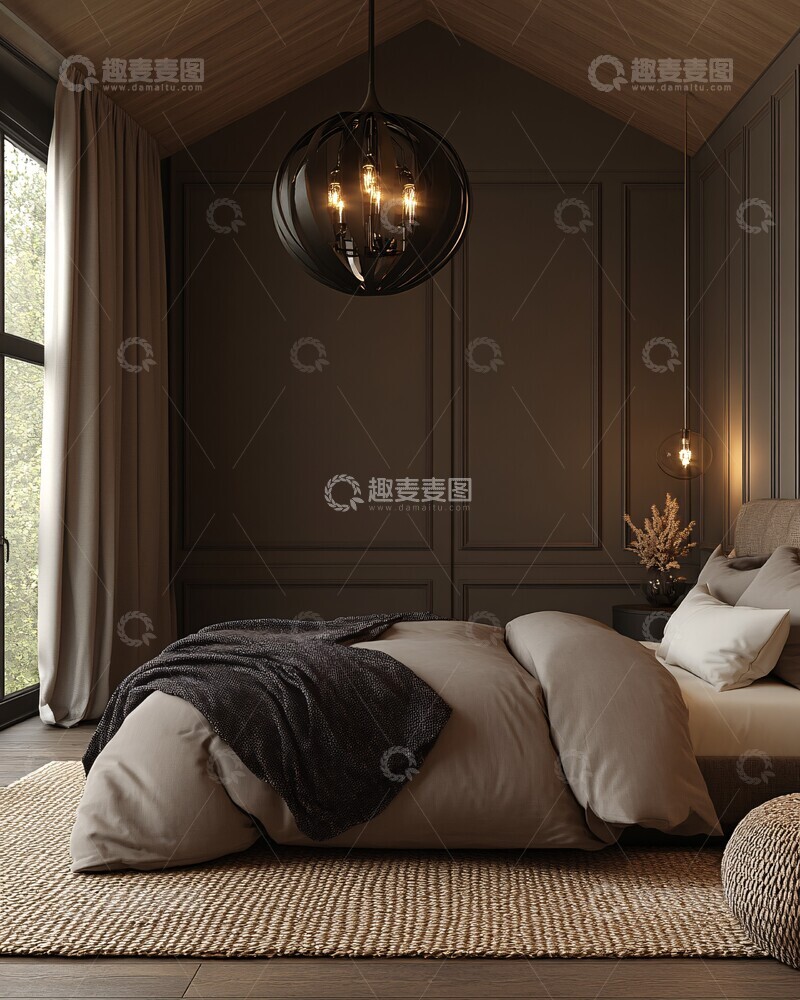 高清大图下载【趣麦麦图】黑白简约卧室设计