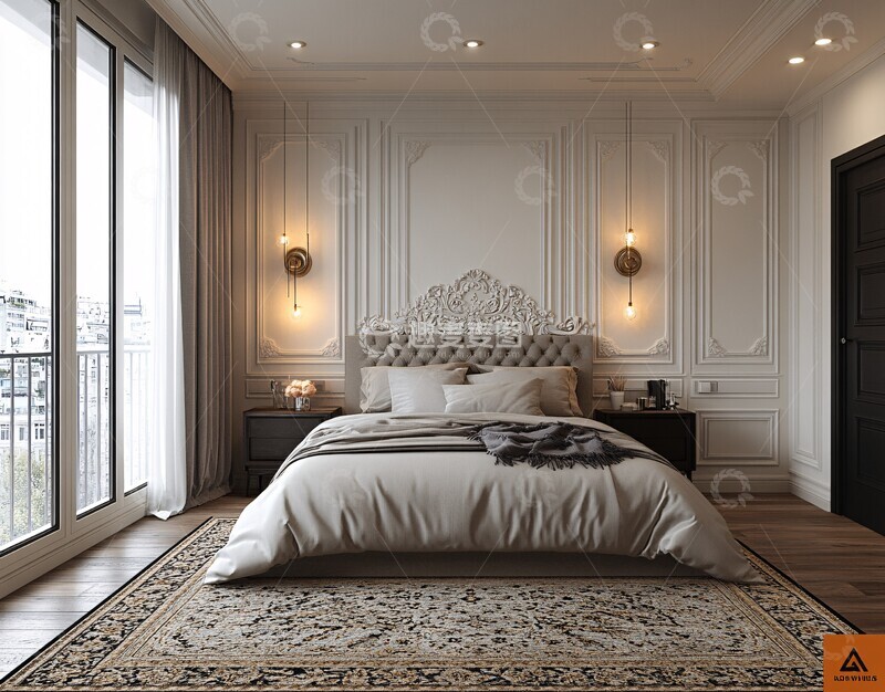 高清大图下载【趣麦麦图】灰黑配色现代卧室1