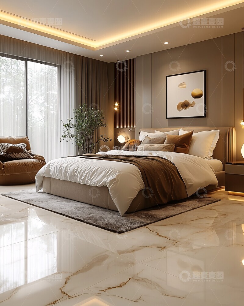 高清大图下载【趣麦麦图】大理石地板卧室3