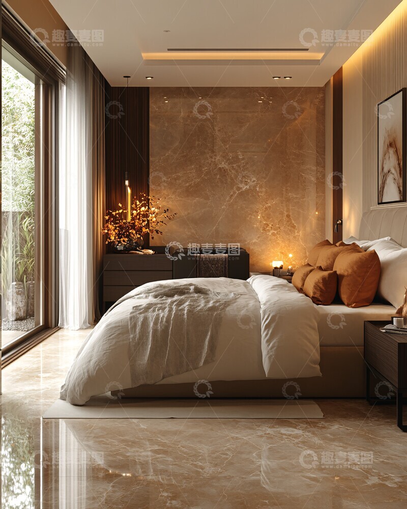 高清大图下载【趣麦麦图】大理石地板卧室1