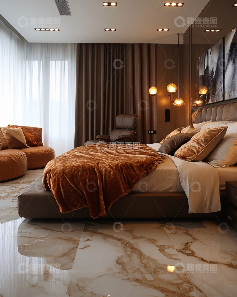 高清大图下载【趣麦麦图】大理石地板卧室2