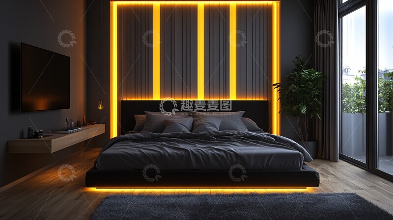 高清大图下载【趣麦麦图】白色调简约卧室3