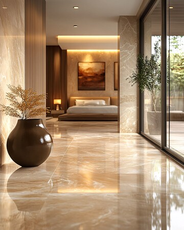 大理石地板卧室