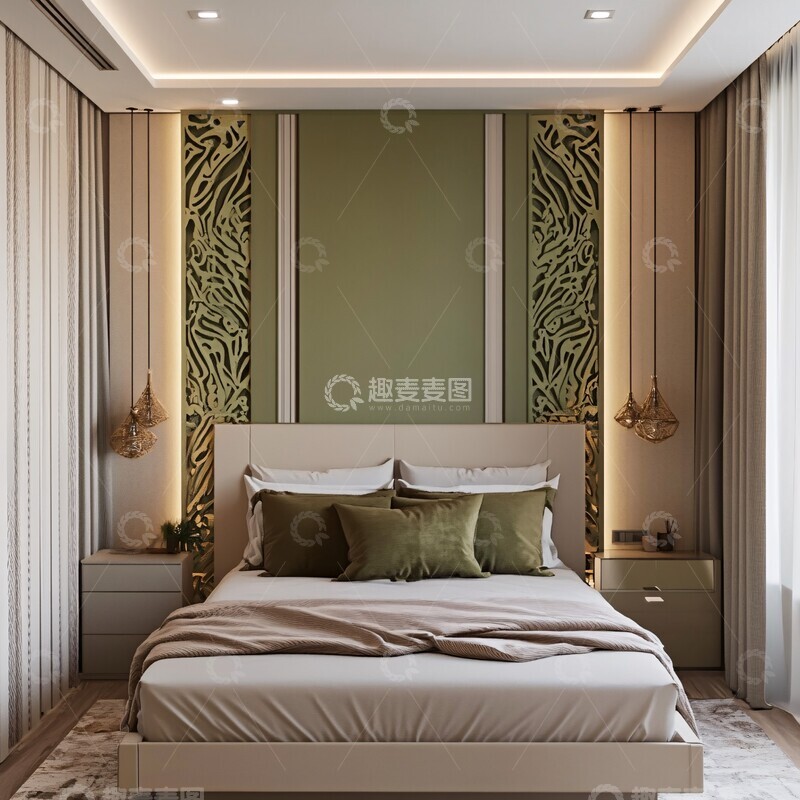 高清大图下载【趣麦麦图】双人卧室装饰风格
