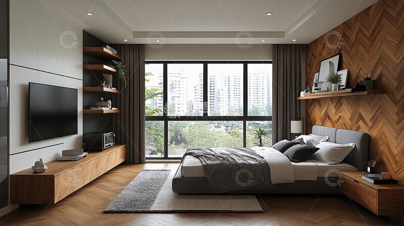 高清大图下载【趣麦麦图】白色木质卧室设计2