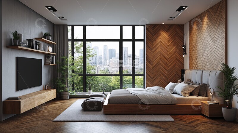 高清大图下载【趣麦麦图】白色木质卧室设计