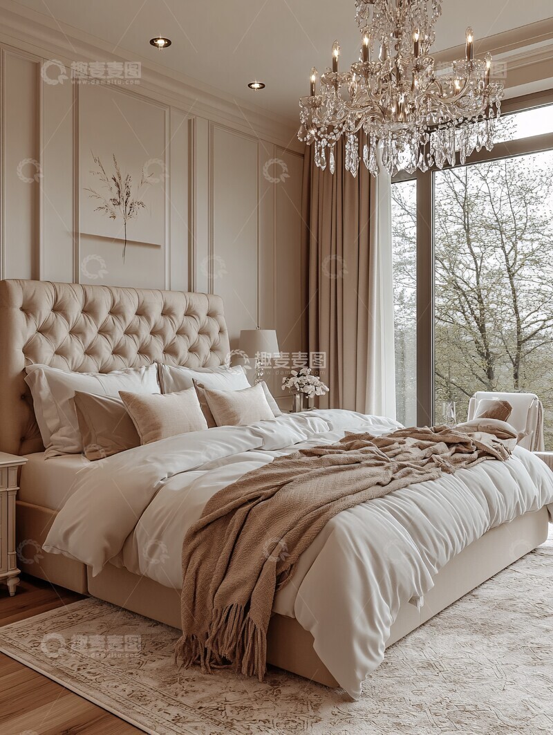 高清大图下载【趣麦麦图】白色卧室水晶灯2