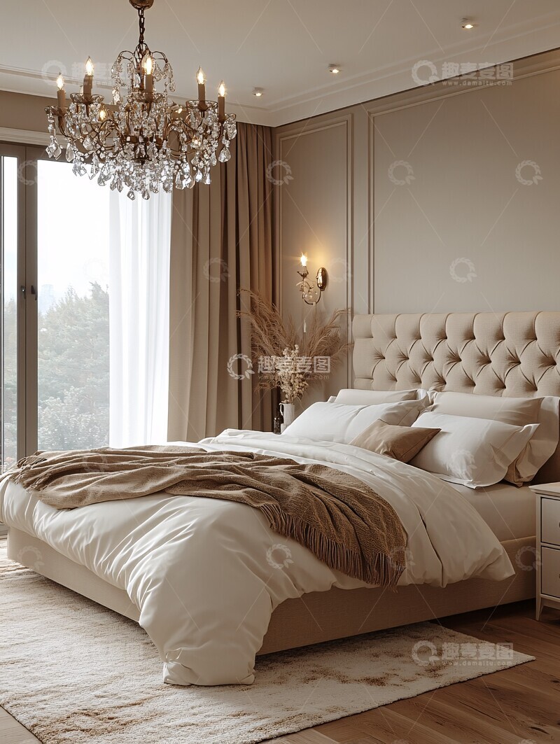 高清大图下载【趣麦麦图】白色卧室水晶灯1