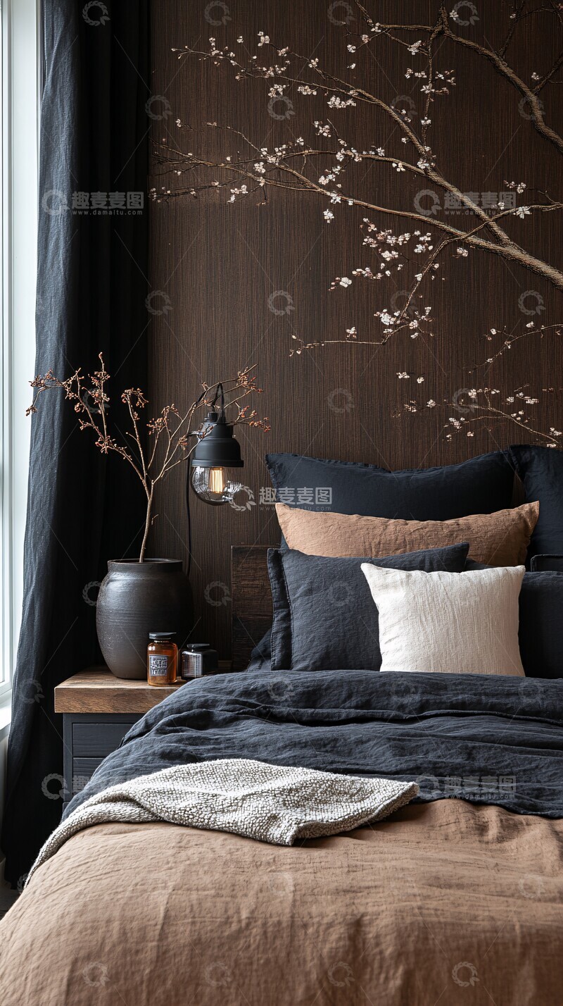 高清大图下载【趣麦麦图】树枝纹理卧室1