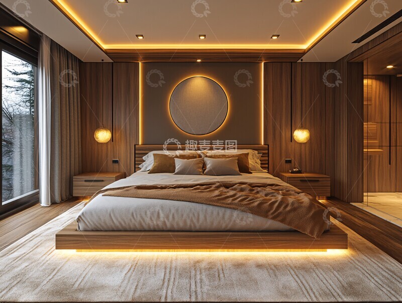 高清大图下载【趣麦麦图】-木质山景主卧公寓