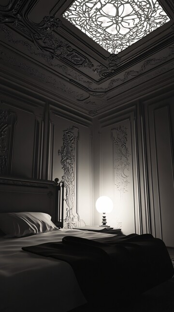 白色蒸汽朋克卧室2